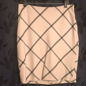 Tan and black print Pencil Skirt